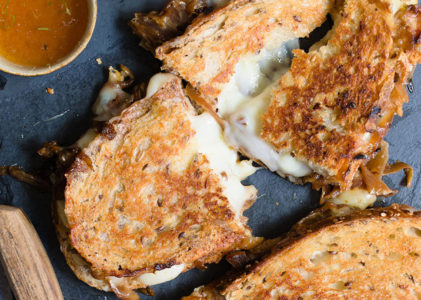 Grilled Cheese with Bourbon Melted Onions